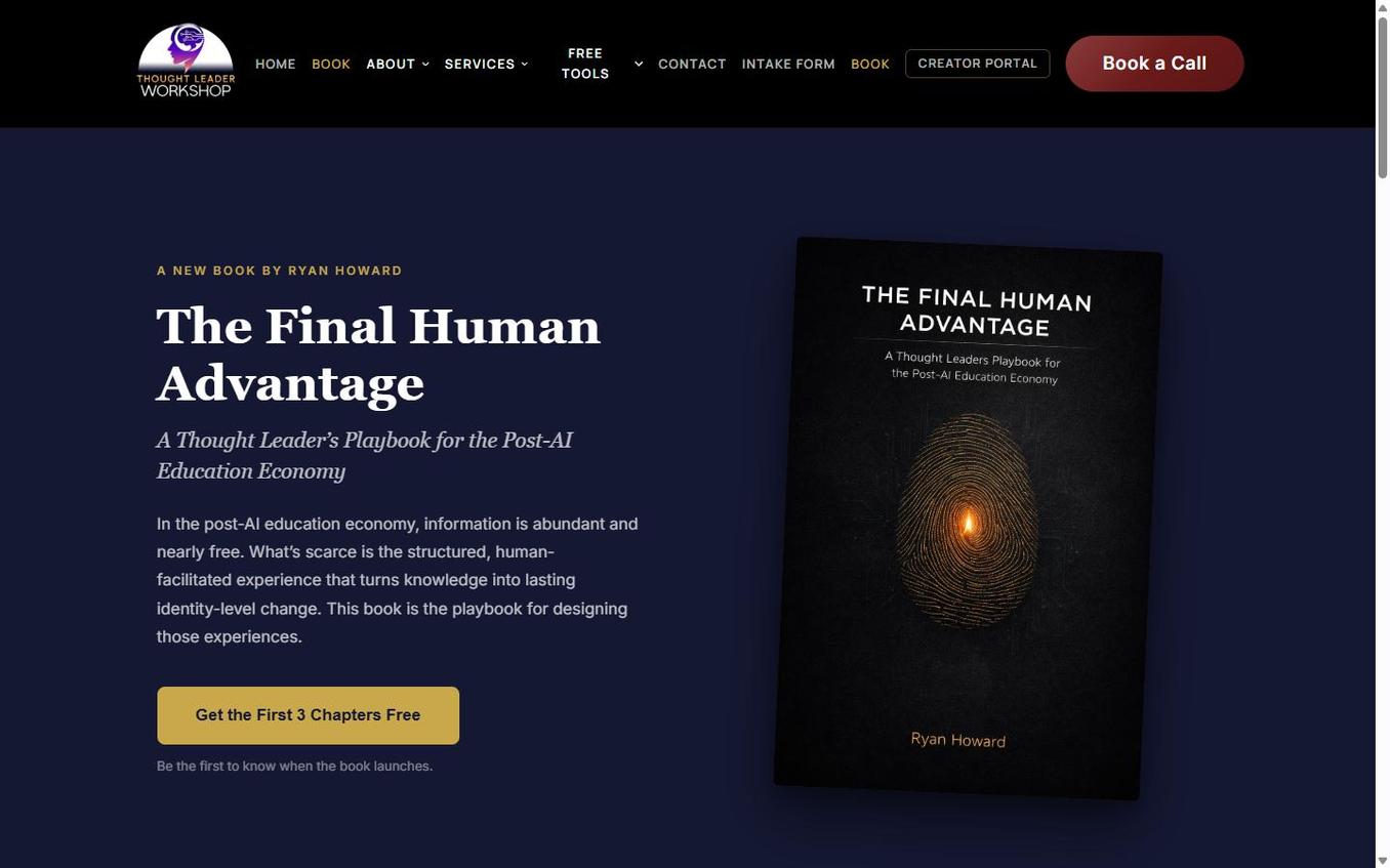 Book landing page